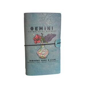 Travelers Notebook Journal Refillable Faux Leather A3 Zodiac Gemini Blue